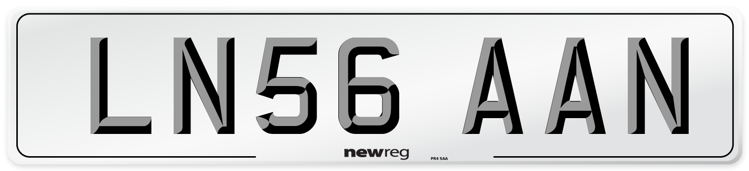 LN56 AAN Number Plate from New Reg